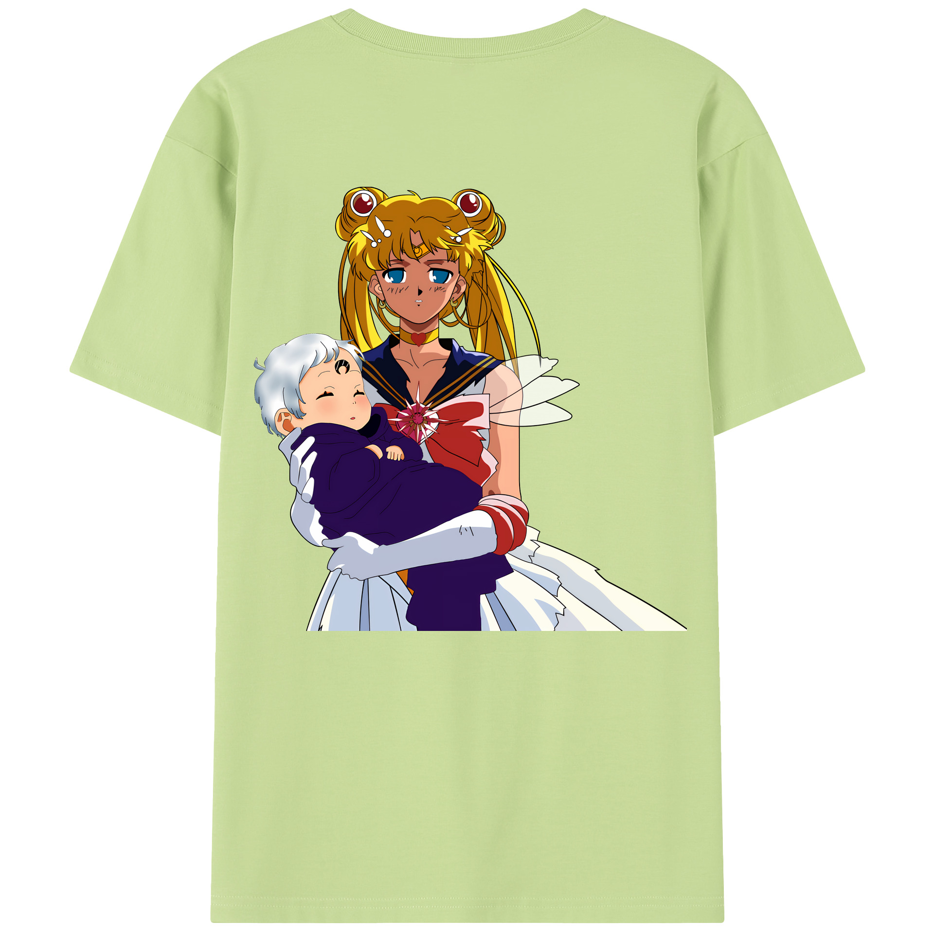 （画像用） 美少女戦士セーラームーン 月野 うさぎ つきの うさぎ Sailor Moon Tsukino Usagi 綿100％半袖Tシャツ（背面プリント）
